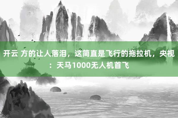 开云 方的让人落泪,这简直是飞行的拖拉机,央视:天马1000无人机首飞