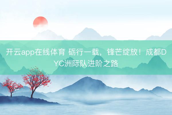 开云app在线体育 砺行一载，锋芒绽放！成都DYC洲际队进阶之路