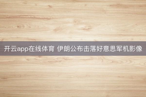 开云app在线体育 伊朗公布击落好意思军机影像