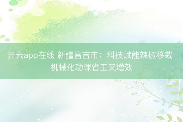 开云app在线 新疆昌吉市：科技赋能辣椒移栽 机械化功课省工又增效